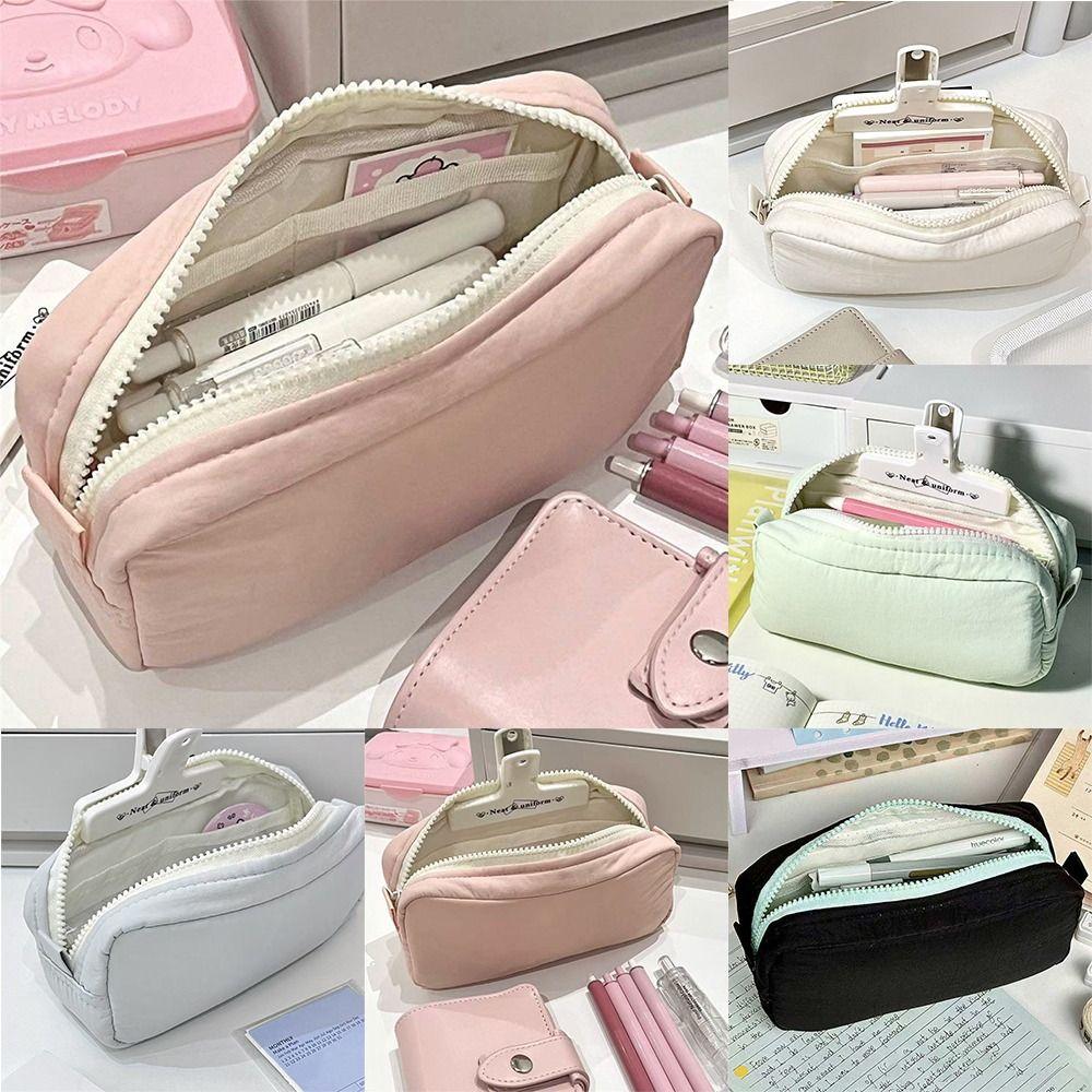 Large Capacity Pen Bag Zipper Design Stationery Organizer New Pencil Case Students