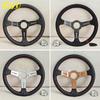 JDM 13inch Universal Leather Steering Wheel Deep Dish Modified Car Sports Tuning Steering Wheel