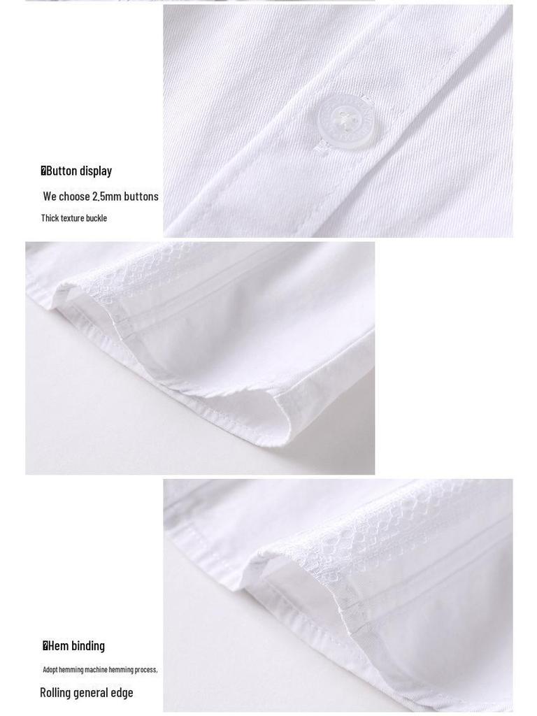 Белая хлопковая школьная рубашка с длинным рукавом для девочек - стиль весна/осень для учеников начальной и средней школы