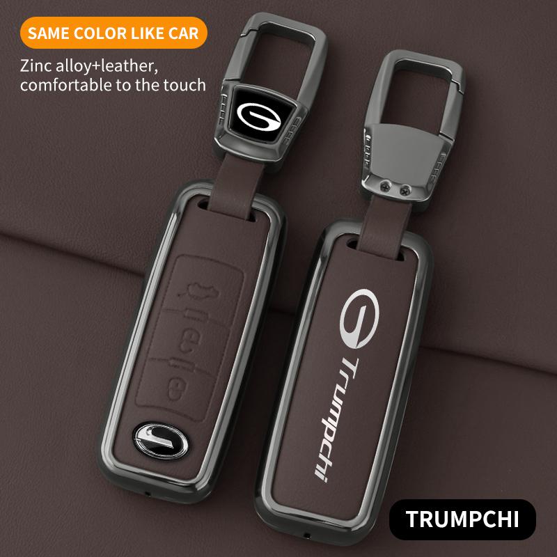 Кожаный чехол для автомобильного ключа из цинкового сплава для Gac Trumpchi Чехол для ключа Gs4 Gm8 Ga3 Ga6 Sgs7 Ga4 Gs5 Gs3 Gs8 Чехол для брелока дистанционного управления автомобиля
