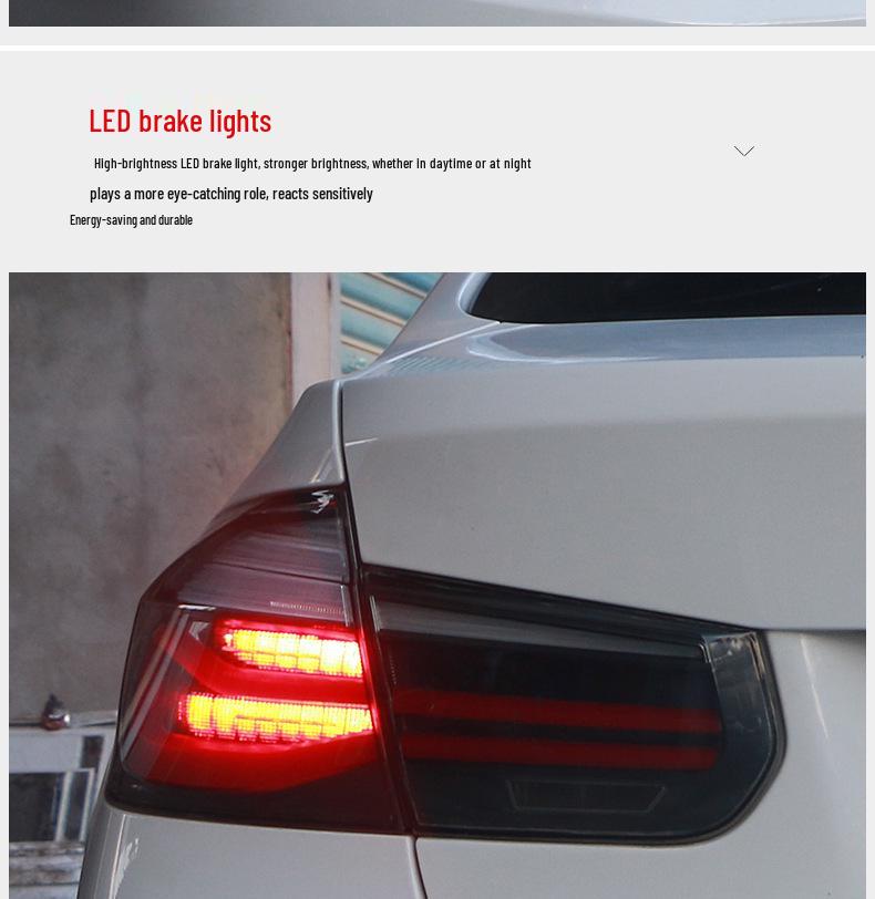LED Taillight Assembly with Flowing Turn Signal for 2012-2018 BMW 3 Series F30/F35