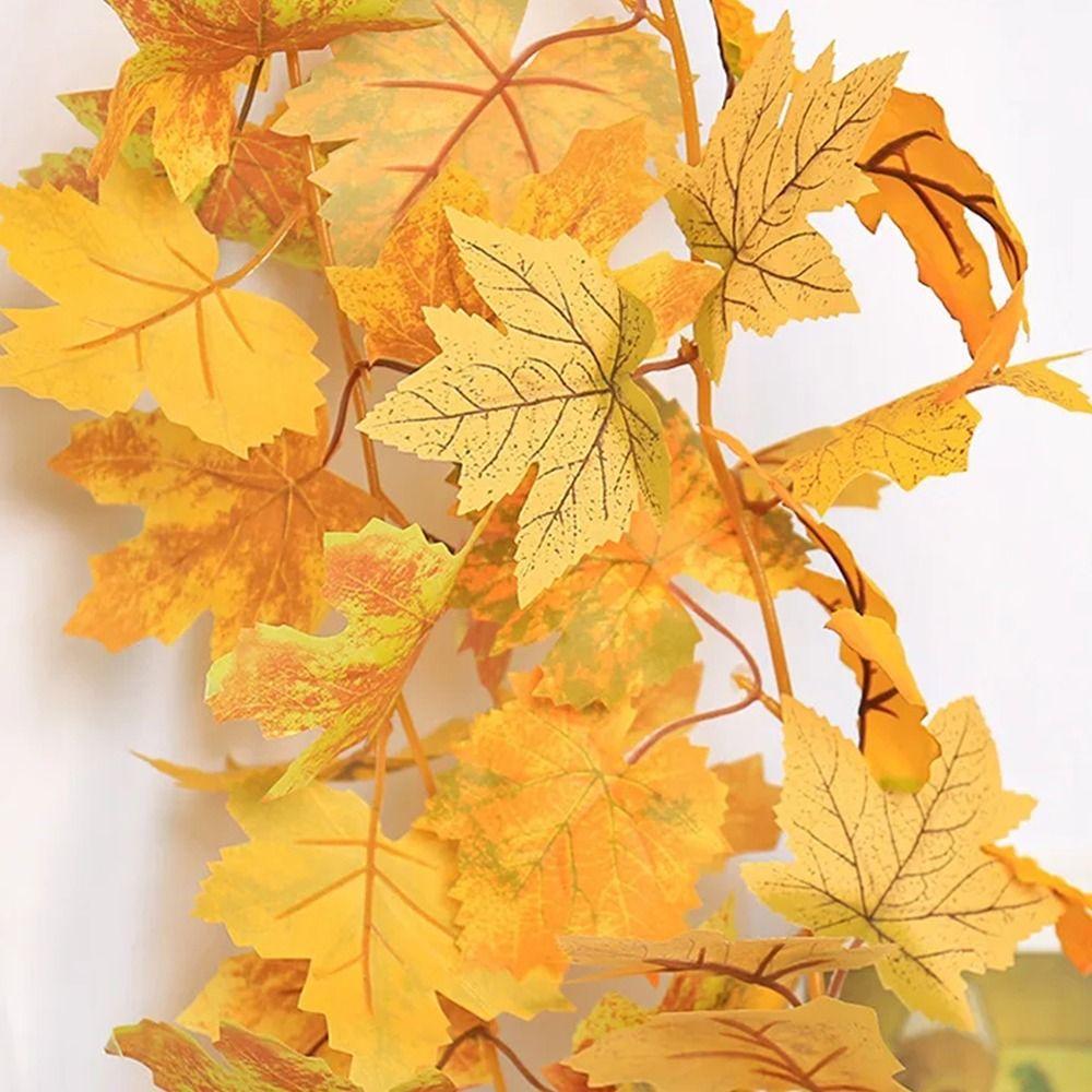 1.7m Red Autumn Maple Leaves Creative Fake Autumn Vines Maple Leaf Plant Decoration Fall Decor