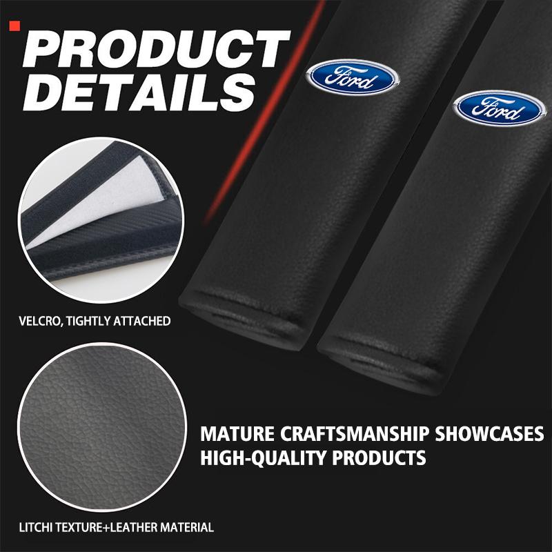 For Ford Car Safety Belt Shoulder Cover Carbon Fiber Texture Comfort Cushion mk2 mk3 Ranger Mondeo mk4 S-MAX Kuga Mustang Fusion w11