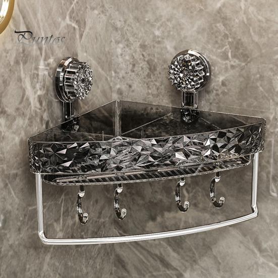 Угловая настенная полка с присоской, стойка для хранения, прочная, выдерживающая большую нагрузку, легко устанавливаемая, прочная полка-органайзер для душа