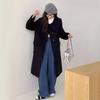 Милое двухстороннее шерстяное кашемировое пальто с воротником Baby Doll, маленькое элегантное мягкое и вощеное свободное утягивающее шерстяное пальто для женщин