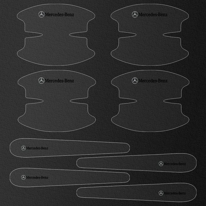 AABDR1 8Pcs Car Door Bowl Handle Protector Stickers Transparent Anti-scratch Caps For Mercedes Benz AMG W204 W213 W205 W211 W212 W176