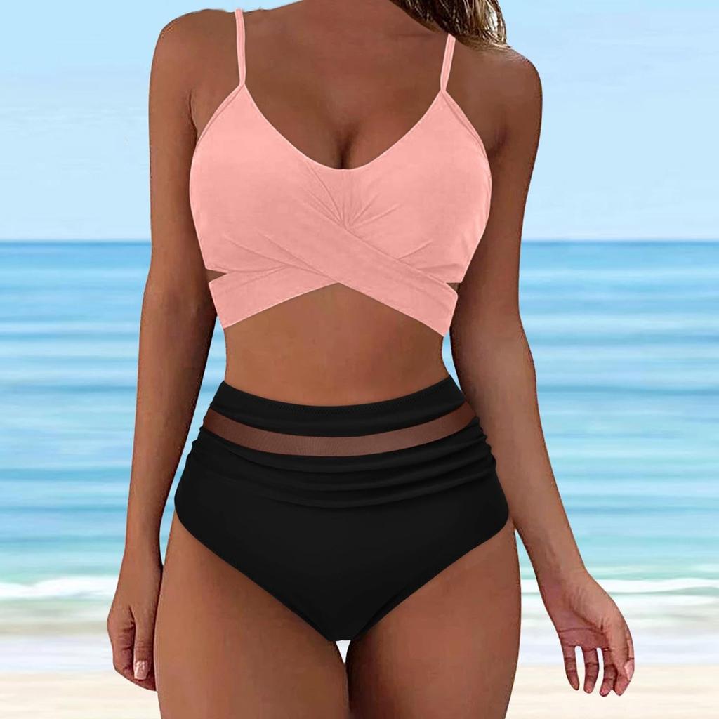 Женский сплит модный крест сексуальный пляжный купальник бикини с открытой спиной