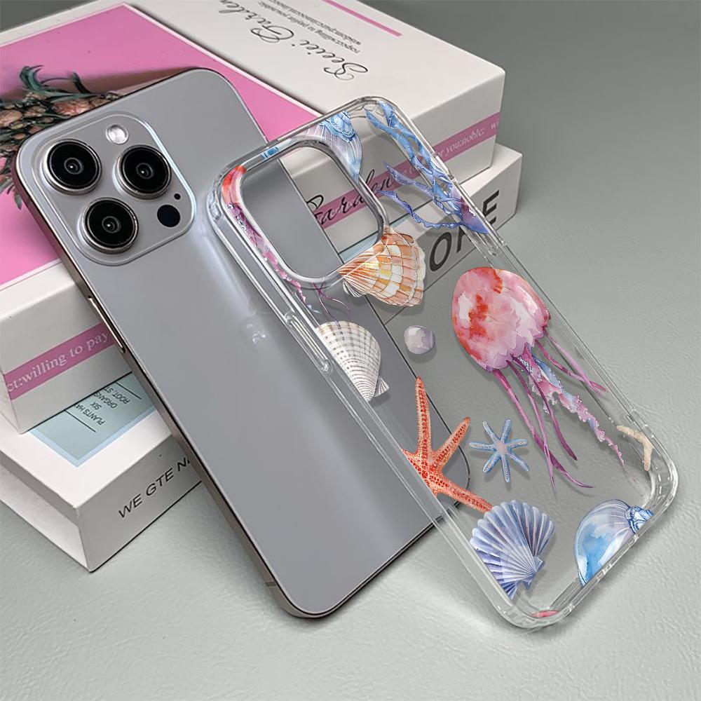 Underwater World Phone Case For IPhone 16 15 14 13 12 11 Pro Max XR XS Max 7 8 Plus Girl Kawaii Cover Case Funda Bumber 16 15 14