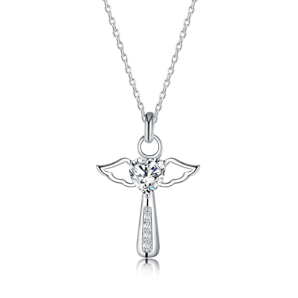 925 Sterling Silver White Heart-Shaped Zircon Pendant Necklace Fashion Jewelry Jewelry