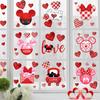Red and Pink Valentine's Day Mouse Sticker Decals, 77pcs Reble Waterproof PVC Window Decorations for Home Party Supplies