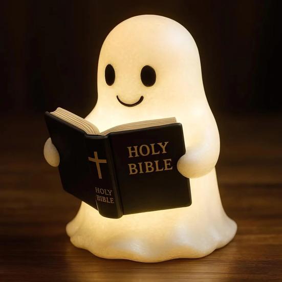 Библейская лампа Милый призрак Читающий книгу Ночник 3D Смола