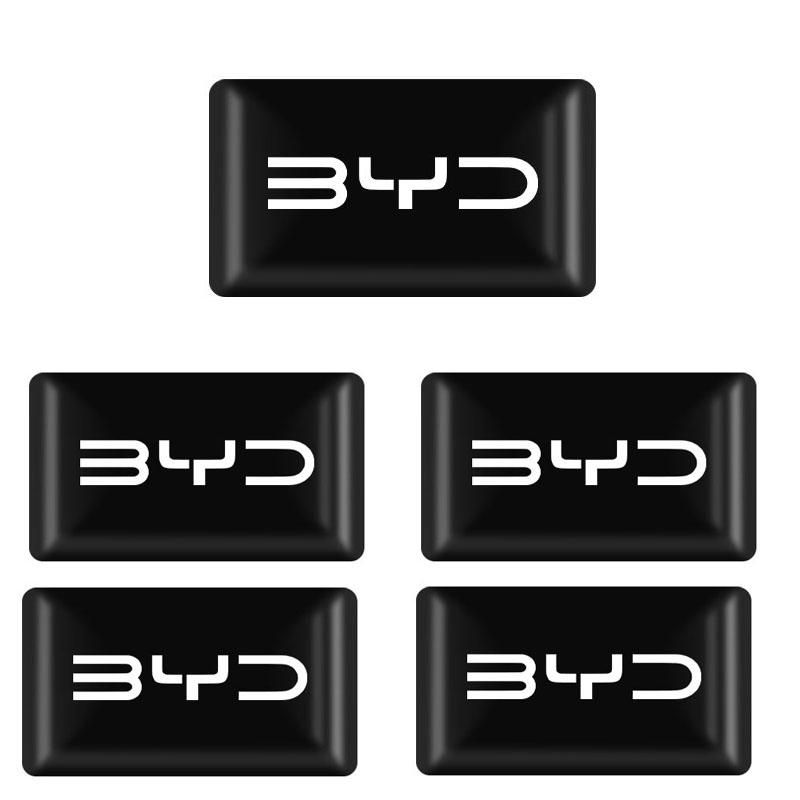 2/5/10Pcs Carbon Fiber Steering Wheel Car Emblem 3D Stickers For BYD All Model S6 S7 S8 F3 F6 F0 M6 G3 G5 G7 E6 L3 Car Styling