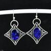 Синие сапфировые старинные серьги из стерлингового серебра 925 пробы, серьги-подвески из серебра в стиле бохо, подарки для вечеринок, подарки для нее