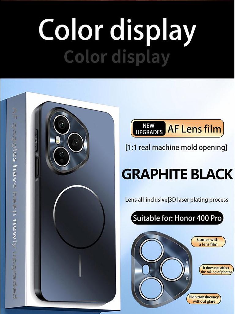 Применимый чехол-кольцо с магнитом и большим окном для Honor 400Pro, Тонкий магнитный чехол-кольцо для Honor 400, Матовый защитный чехол для Honor X70