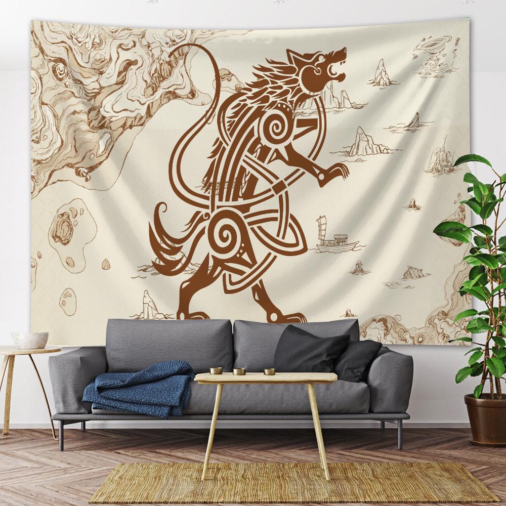 Домашний Декор Средневековый Дракон Мандала Настенный Гобелен Таро Психоделическая Сцена Печатный Хиппи Бохо Пляжное Полотенце Tapiz