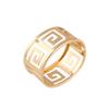 Metal Wide Cuff Bracelet With Hollow Geometric Design For Unisex Fashion Accessory