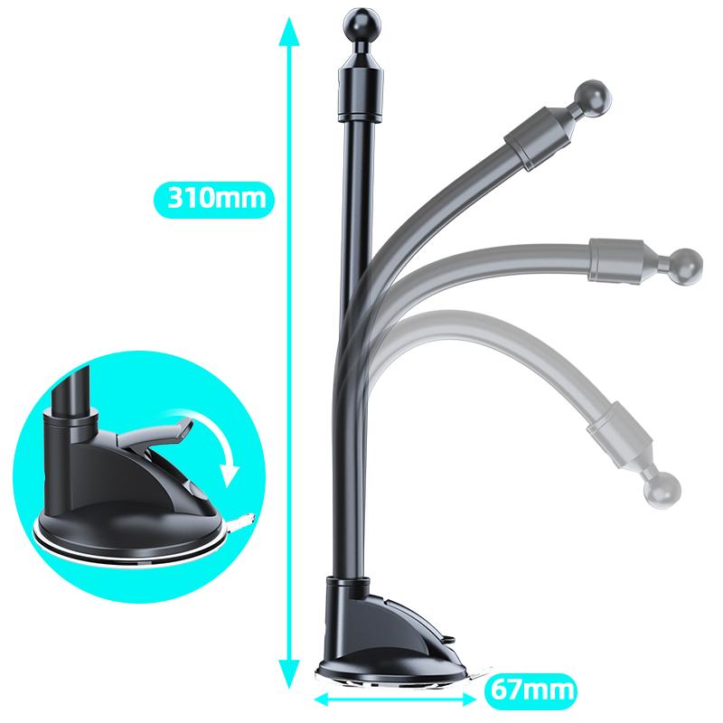 Универсальная присоска, длинный стержень, крепление на лобовое стекло автомобиля, подставка-держатель для мобильного телефона, вращающийся на 360 градусов кронштейн