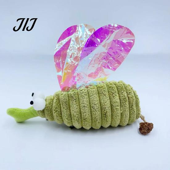 Skin Friendly Cat Play Toys Crinkle Mosquito Toy with Catnip, Gall Fruit Chew Fun Shape Toy, Soft Plush Insect Stuffed for Indoor Cats Kittens