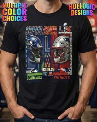 Super Bowl Shirt Patriots Vs Seahawks Football T-Shirt Mens Graphic Tee Vintage