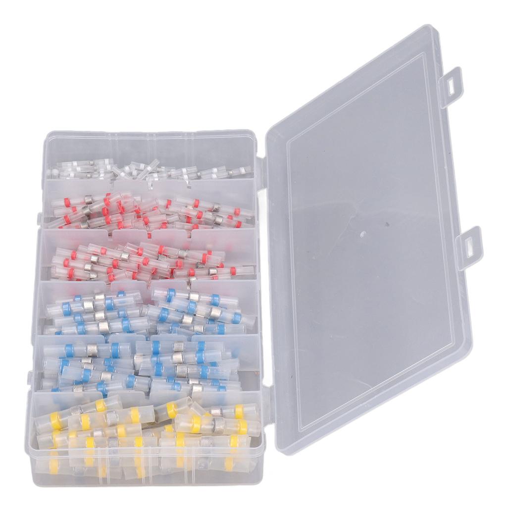 200 шт. термоусадочные провода соединительные клеммы стыковые обжимные водонепроницаемые изолированные набор