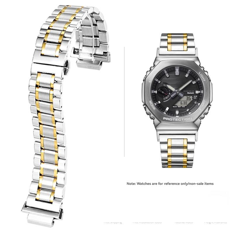 Ремешок для часов из нержавеющей стали для Casio G-SHOCK GBM-2100/GM-2100/GA-2100 Ga2110 Модифицированный восьмиугольный браслет Запасной ремешок 16 мм