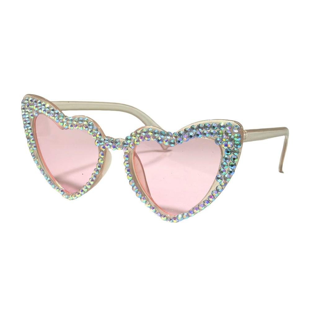 Diamond Heart Shaped Frame Sunglasses UV protection Sun Glasses Vintage Wedding Bridal Shower Party Eyewear Gifts