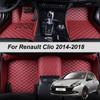 Luxury Leather 3D Interior Parts Custom Car Mats With Pockets Floor Carpet Rugs For Renault Clio 3 2014 2015 2016