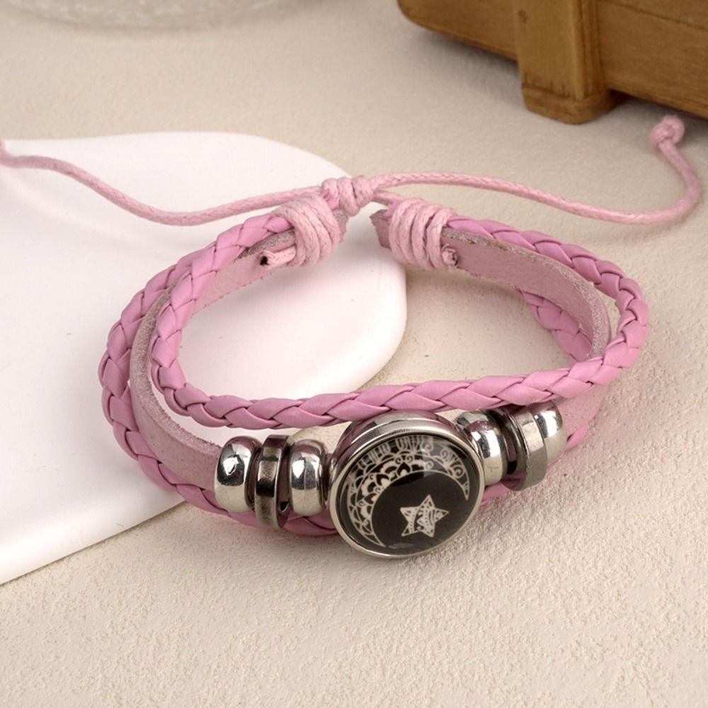 Браслет для пары "Солнце и Луна", трехслойный плетеный браслет из бусин, модный кожаный браслет, для пары