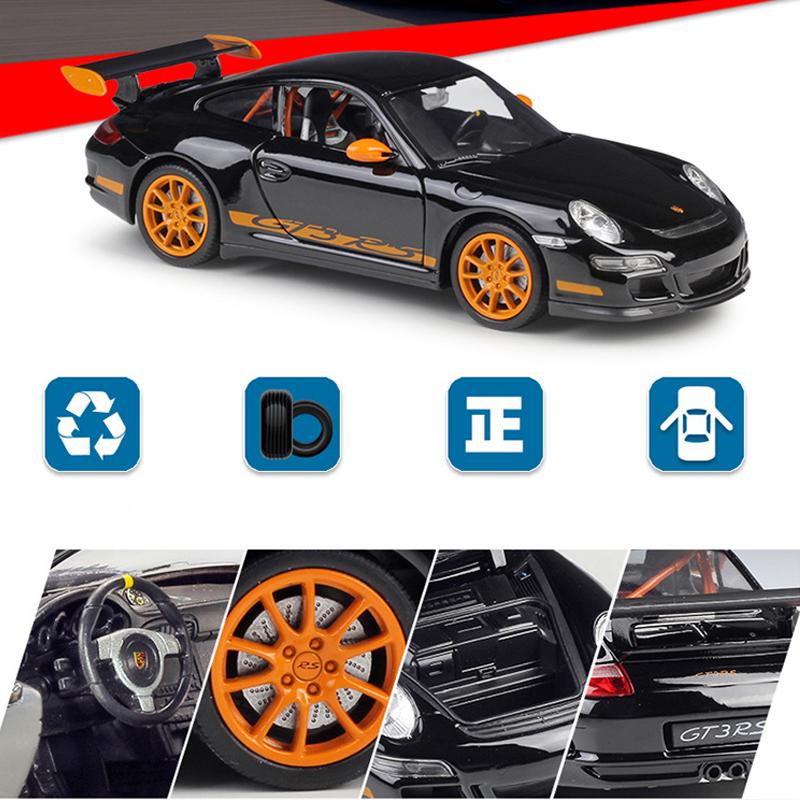 1/24 WELLY Porsche 911 GT3 RS 997 суперкар сплав автомобиль симулятор модель литья под давлением игрушечный транспорт для мальчиков на день рождения собирать игрушки подарки