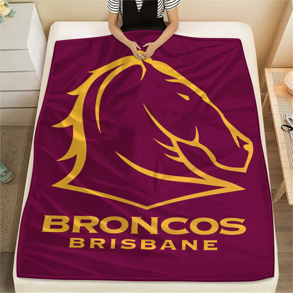 Brisbane Broncos Print Flannel Blanket, High quality Comfortable for All Seasons, Home Decor, Warmth and Comfort
