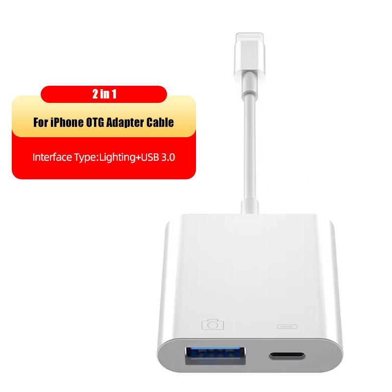 Адаптер OTG для освещения в USB3.0, конвертер для мыши, клавиатуры, U-диска, камеры, CardReader, конвертер данных для iPhone X XS 11 12 13 14 Pro 8 7