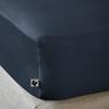 Drap housse - Salome - 180 x 200 cm - Viscose de bambou - Bleu nuit - Doux et souple