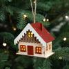 Wood Christmas Cabin with Light Elegant Christmas Village Wood Houses with Soft Lighting Indoor Decors Gift