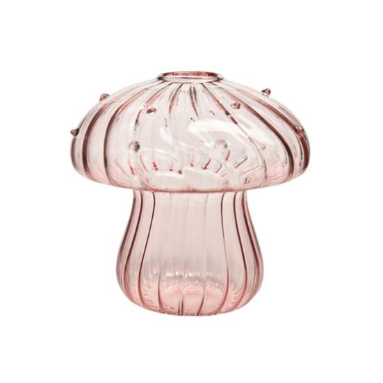 Мини ваза в форме гриба, цветная прозрачная стеклянная гидропонная ваза, ваза для демонстрации цветов и растений, украшение для дома