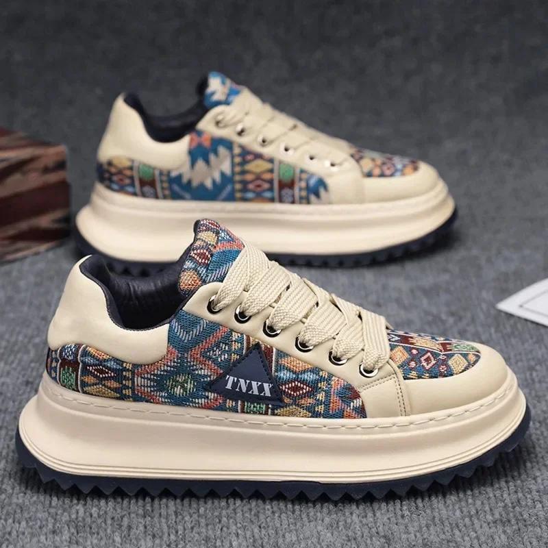 Кроссовки мужские повседневные туфли новые уличные туфли из искусственной кожи на платформе теннис бег спорт походы люкс скейтборд дизайнерская модная обувь