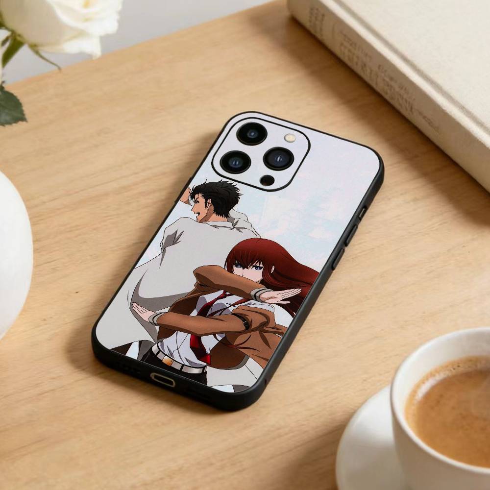 STEINS GATE F-Ринтаро О-Окабэ Чехол для телефона для iPhone 16,15,14,13,12,17,Pro Max,Plus Силиконовый Черный Чехол