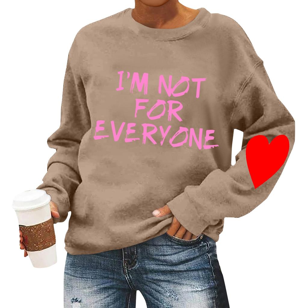 Женская повседневная мода ко Дню святого Валентина с принтом, длинным рукавом, круглым вырезом, толстовки, пуловеры, топы