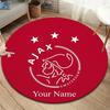 AFC Ajax Custom Name Round Area Rug,Carpet Rug for Living Room Bedroom Sofa Playroom Decor,Non-slip Floor Mat