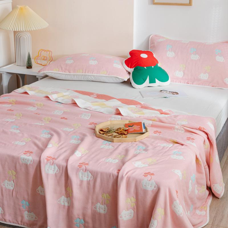 New Pure Cotton Six Layer Gauze Towel, Duvet Sheet, Double Air Conditioning Blanket, Annual All Cotton Sofa Towel, Seasonal Lunch Break Blanket