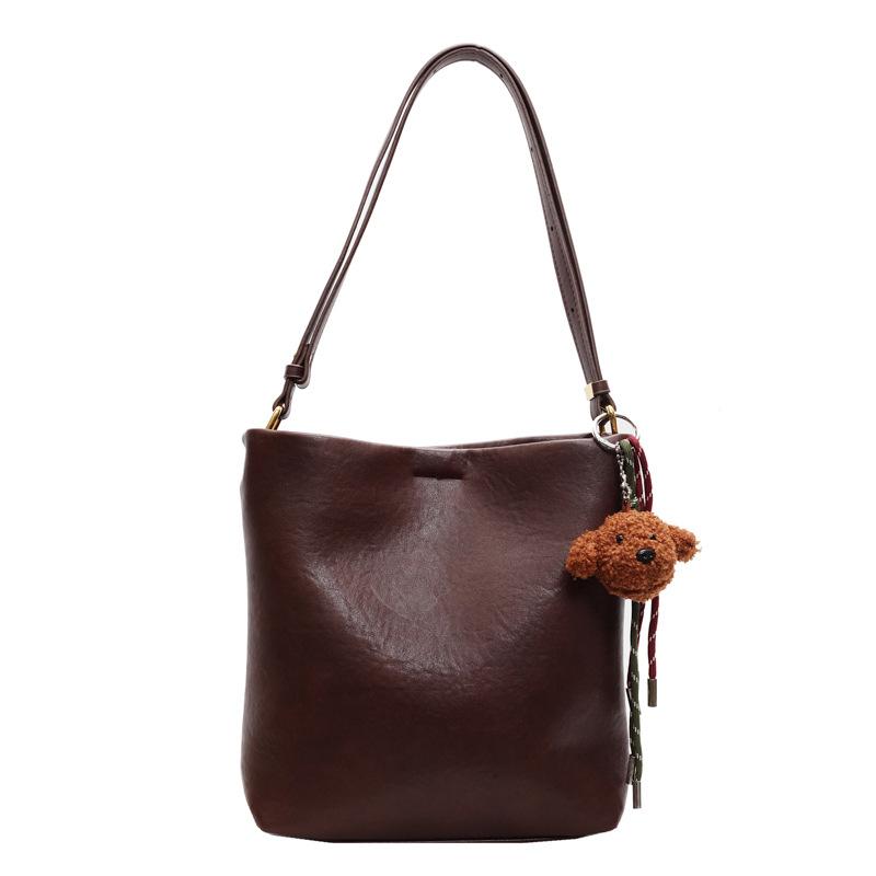 Популярная в этом году маленькая женская сумка в стиле ретро осень-зима 2025 новая универсальная на плечо, кроссбоди, корейская версия, сумка-ведро