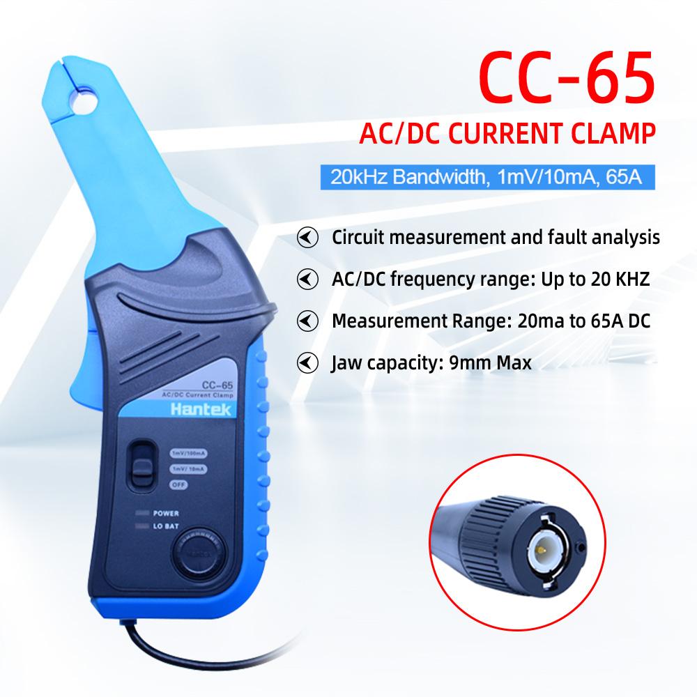 Hantek CC-65 CC-650 AC/DC токовые клещи цифровые клещи измерительные, цифровой мультиметр осциллограф зонд измерение диаметра проводника