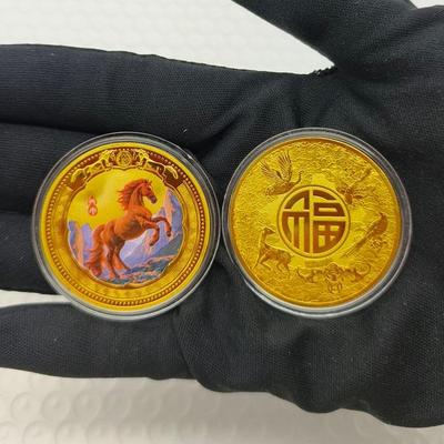 Год Лошади Китайские Монеты Счастливое Животное Лошадь Памятные Монеты Металлическая Коллекция 2026 Год Сувенирный Подарок