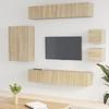 VidaXL TV Unit Set 8 Pcs Sonoma Oak Engineered Wood 3114488