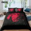 Samurai Duvet Cover Set Sunset Japanese Samurai Quilt Cover Scenery Silhouette Comforter Cover King Size 2/3pcs Twin Bedding Set