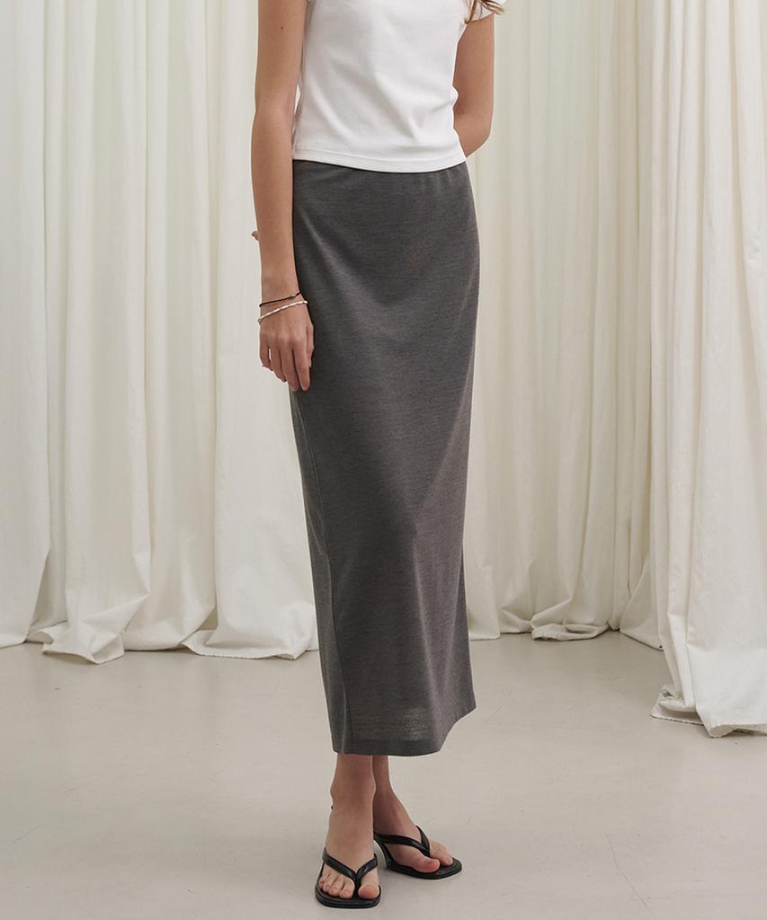 Marot See-Through Elastic Skirt_Charcoal