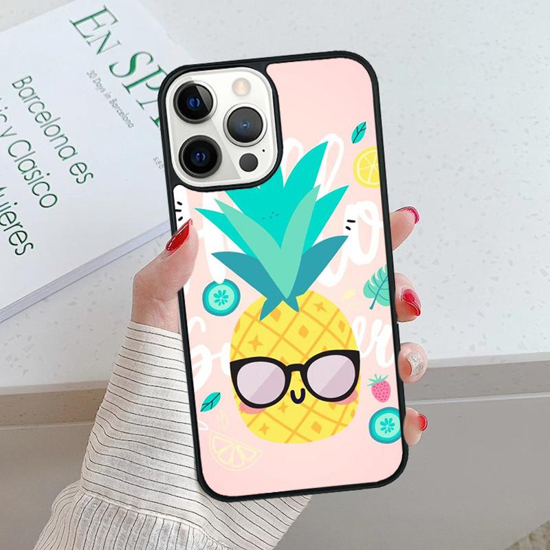 Милый чехол для телефона с рисунком ананаса для iPhone 17 Air 15 16 16e 14 13 Pro Max Coque 12 11 Pro Max PLUS мобильные fundas чехол