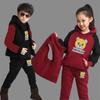 Boys Padded Warm Set Children's Hooded Cartoon Three Pcs Autumn Winter Girls Sweatshirt Cute Casual