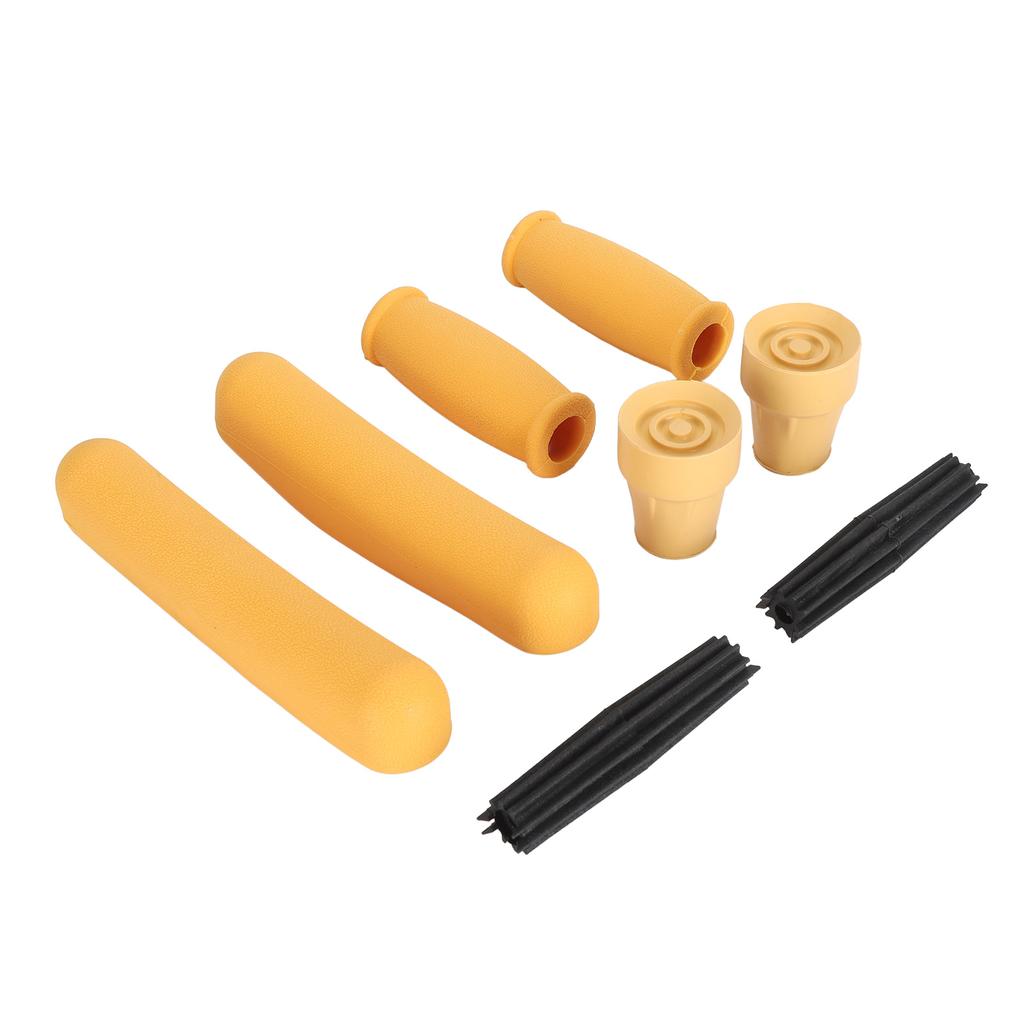 Crutch Pad Set Soft Rubber Hand Grip Underarm Pad Non Slip Tip for Aluminum and Wooden Crutches