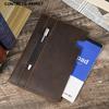 Crazy Horse Leather A5 Notebook Holster With Pen Slot Handmade Cowhide Simple Wipe Notepad Envelope