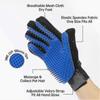 [upgraded 2-in-1 Blue Pet Grooming Glove, Xqday Dog And Cat Hair Remover Mitt With
